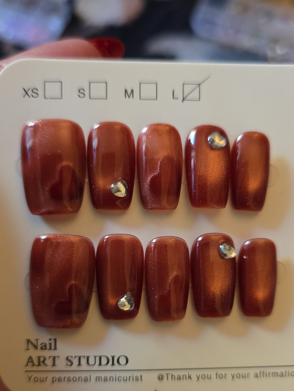 Nail Art Studio Metallic Copper Press-On Nail Set Large